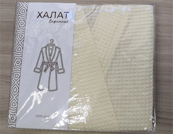 Халат вафельный банный Кимоно молочный 60-62р 139668 - фото 10732