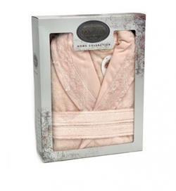 Халат махровый жен. KARVEN "Reina" р.2XL (персиковый) 1076-3