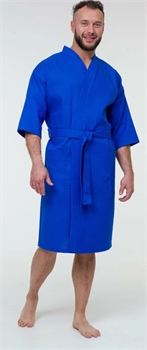 Халат вафельный банный Кимоно синий 56-58р  (синий) 2158