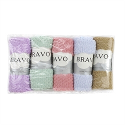 Набор  махровых полотенец 30*30 (5 штук) Экстра (микс) 135621