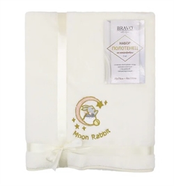 Набор полотенец 35*75+60*120 ( 2 штуки) Лунный заяц (молочный) 136709