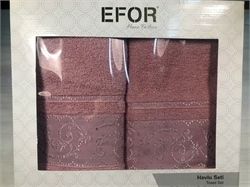 Набор  махровых полотенец 50*90+70*140(2 штуки) EFOR ECRE (розовый) 142485