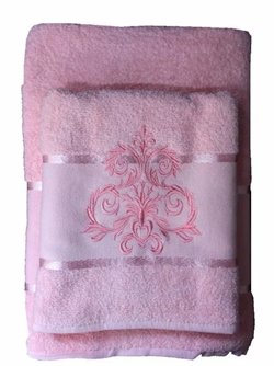 Набор  махровых полотенец 50*90+70*140(2 штуки) EFOR ORNAMENT PEMBE (розовый) 145105