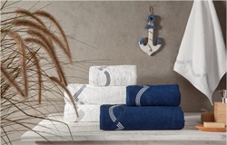 Набор полотенец Tivolyo Home CROSS 50*100+75*150 (кремовый/серый) 2334