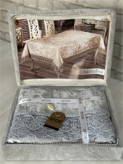 Скатерть EFOR MONALISA 160*220 в сундучке (серый) 31302