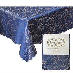 Скатерть Жаккард 140*220 Венеция синий   ИКР (<Не заполнено>) 2558