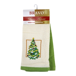 Набор  махровых полотенец 40*60 (2 штуки) Бон Аппетит Ёлка 123434