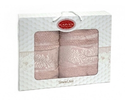 Набор полотенец KARVEN 50*90+70*140 (пудровый) 1602-1
