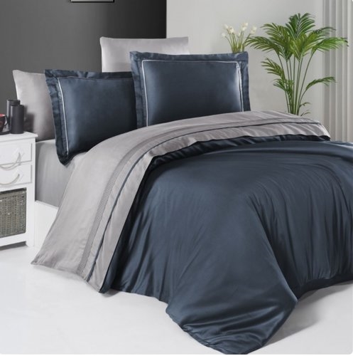 Комплект постельного белья евро KARVEN сатин Serenity Denim/Grey 44023