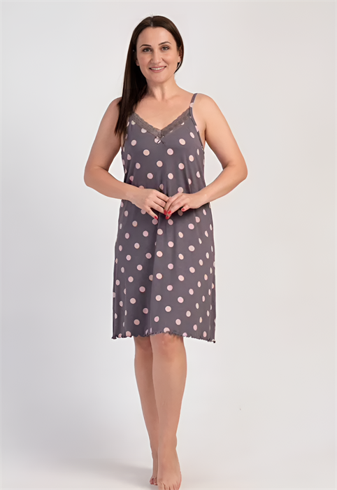 Сорочка жен. ГОРОШИНЫ р.3XL на бретельках -6 311368-6