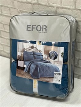 КПБ евро EFOR Satin MAVI С ОДЕЯЛОМ синий 2338 - фото 8670