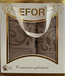 Набор  махровых полотенец 50*90+70*140(2 штуки) EFOR BAMBOO TAC (кофейный)